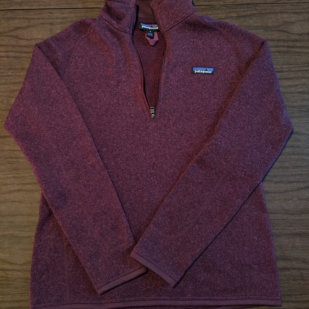 Patagonia Women's better sweater quarter zip, burgundy purple color